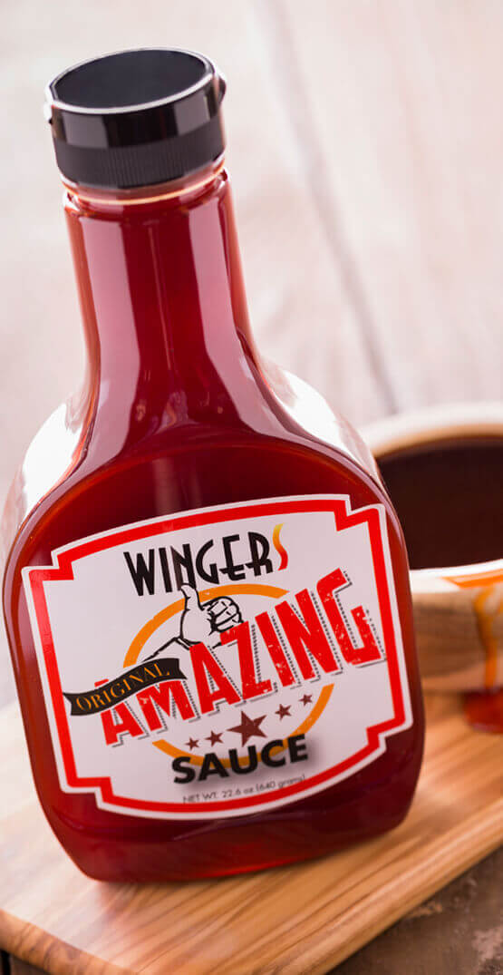 Our WINGERS Original Amazing Sauce is a unique combination of spicy and sweet that make you swear you’ve gone to heaven.